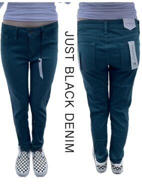 NWT Stitch Fix Addison Teal Caribbean Green Ankle Skinny Soft Jeans Just Black 6